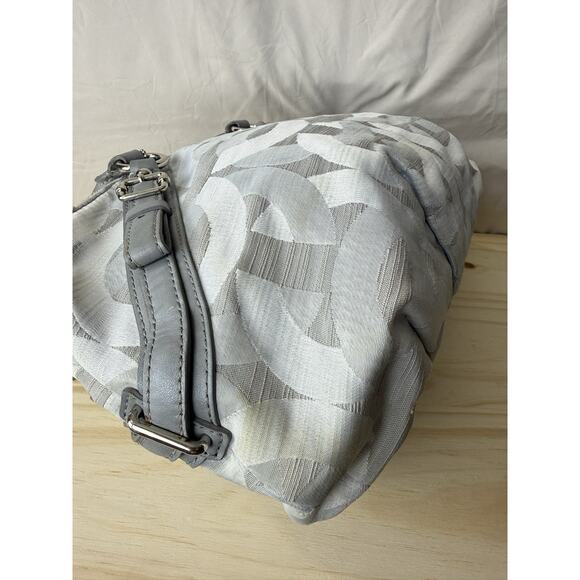 Coach Madison Sophia Satchel Grey Jacquard Fabric Purse Silver Hardware - Picture 11 of 16